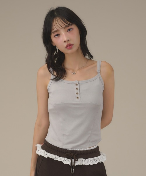 apres jour mignon(アプレジュールミニョン)の「ヘンリーネックキャミ(キャミソール・レディース・ライトブルー/カーキ/ブラウン系その他・フリー/LARGE)」の22枚目の写真