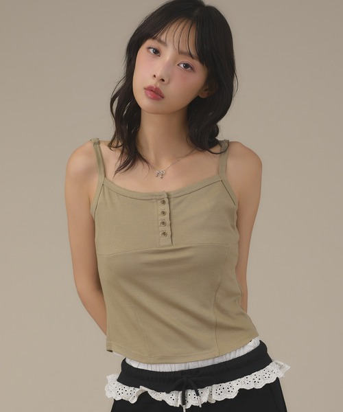 apres jour mignon(アプレジュールミニョン)の「ヘンリーネックキャミ(キャミソール・レディース・ライトブルー/カーキ/ブラウン系その他・フリー/LARGE)」の20枚目の写真