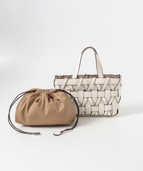 URBAN RESEARCH ROSSO WOMEN（アーバンリサーチ　ロッソ）の「KOMOREBI MUSEUM　MESH BAG（ハンドバッグ・レディース・ブラック/アイボリー・-）」の2枚目の写真