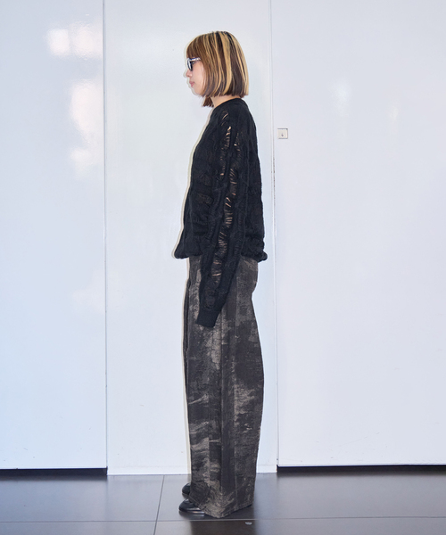 TAAKK(ターク)の「TAAKK MOHAIR TEXTURED KNIT SWEATER TA26AW-KN044:ニット(ニット/セーター・レディース・グリーン/ブラック・SMALL)」の4枚目の写真