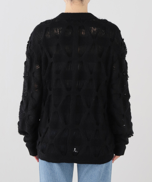 TAAKK(ターク)の「TAAKK MOHAIR TEXTURED KNIT SWEATER TA26AW-KN044:ニット(ニット/セーター・レディース・グリーン/ブラック・SMALL)」の12枚目の写真
