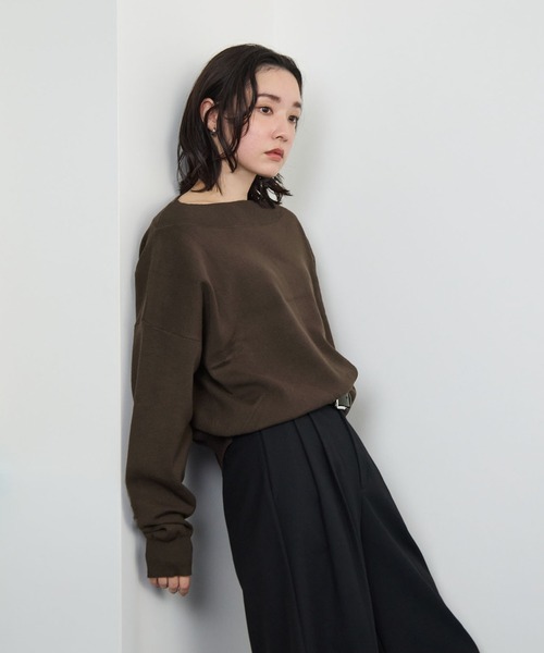 STELLA FISH(ステラフィッシュ)の「ボートネックオフショルニット(ニット/セーター・レディース・オフホワイト/ブラウン/ブラック・FREE)」の18枚目の写真