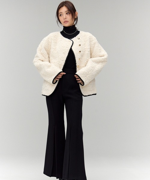 anuans(アニュアンス)の「【WEB限定】ECOPEL パイピングボアジャケット(その他アウター・レディース・アイボリー・SMALL/MEDIUM)」の6枚目の写真