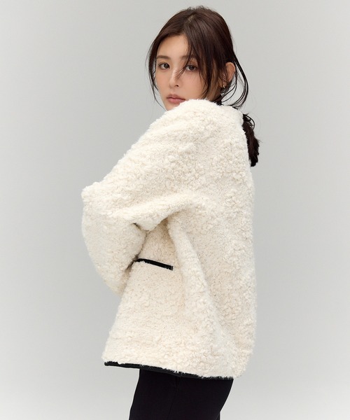 anuans(アニュアンス)の「【WEB限定】ECOPEL パイピングボアジャケット(その他アウター・レディース・アイボリー・SMALL/MEDIUM)」の5枚目の写真