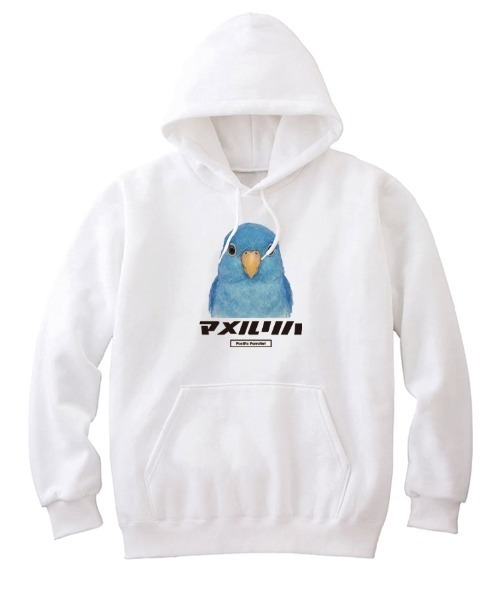 Moftique(モフティック)の「Moftique(モフティック) プルパーカー スウェット 裏毛 マメルリハ 鳥 ペット アニマル プリント トップス メンズ ユニセックス(パーカー・メンズ・ブラック/ヘザーグレー/ホワイト・L/XL/M)」の2枚目の写真