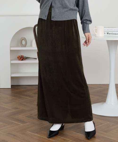 FUNALIVE(ファンアライブ)の「nap ベロアストレッチスカート(スカート・レディース・グレー/オフホワイト/カーキ・FREE)」の22枚目の写真