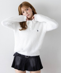 【U.S. POLO ASSN.】clear 別注 ショートフェザーポロ襟ニット