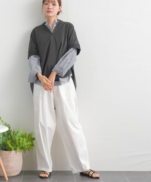 OMNES(オムネス)の「ドライタッチUVカットスキッパータックカットソー(Tシャツ/カットソー・レディース・チャコールグレー/グレー/ブルー・FREE)」の10枚目の写真