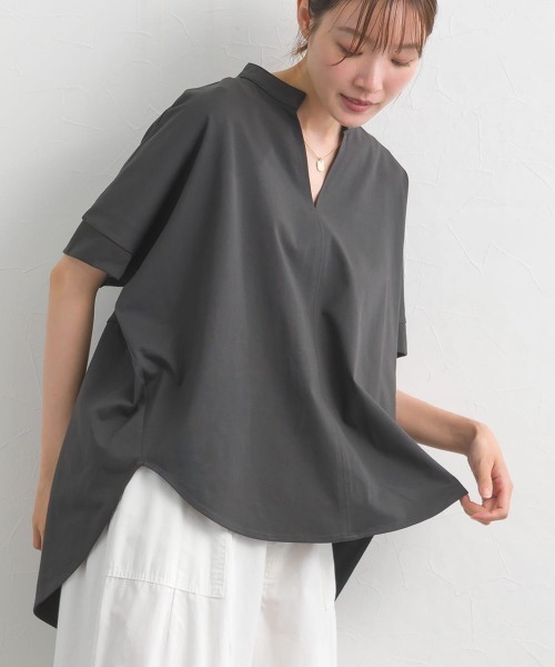 OMNES(オムネス)の「ドライタッチUVカットスキッパータックカットソー(Tシャツ/カットソー・レディース・チャコールグレー/グレー/ブルー・FREE)」の11枚目の写真
