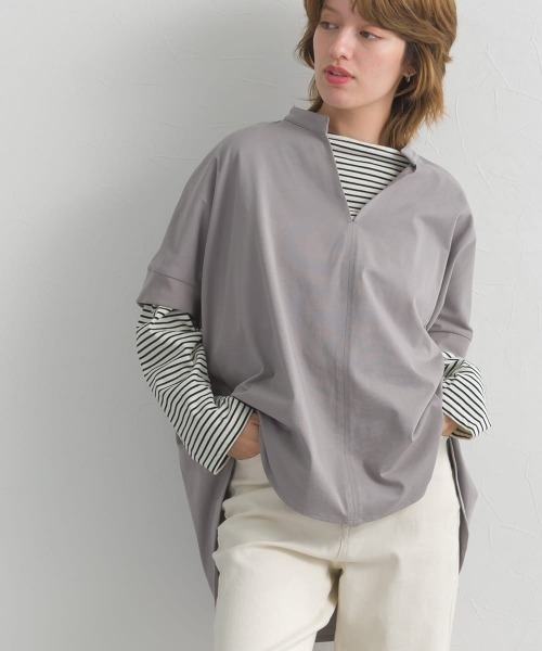 OMNES(オムネス)の「ドライタッチUVカットスキッパータックカットソー(Tシャツ/カットソー・レディース・チャコールグレー/グレー/ブルー・FREE)」の12枚目の写真