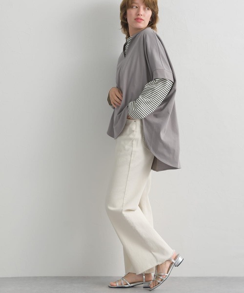 OMNES(オムネス)の「ドライタッチUVカットスキッパータックカットソー(Tシャツ/カットソー・レディース・チャコールグレー/グレー/ブルー・FREE)」の14枚目の写真