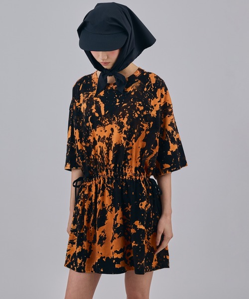 NON TOKYO（ノントーキョー）の「TYE-DYE TEE ONE-PIECE（ワンピース・レディース・ブラウン/ピンク/グリーン/ブラック・FREE）」の5枚目の写真