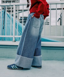 niko and... | [MODE NORM CORE] ステッチデニムワイドパンツ(デニムパンツ)