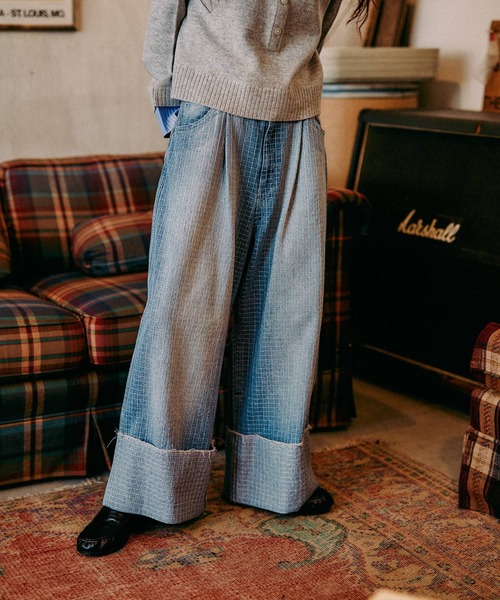 niko and...（ニコアンド）の「[MODE NORM CORE] ステッチデニムワイドパンツ（デニムパンツ・レディース・ライトブルー/ブラック/インディゴブルー・MEDIUM/LARGE）」の20枚目の写真