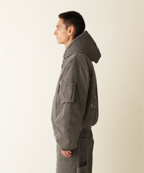 BEAVER(ビーバー)の「B omnivore/ビーオムニボー DUCK HOOD JACKET ダックフードジャケット(ブルゾン・メンズ・ベージュ/ブラック・L/M)」の7枚目の写真