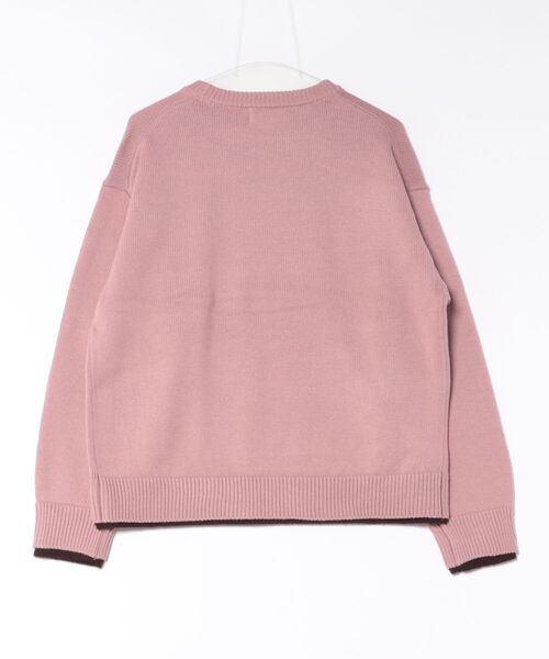 VICKY(ビッキー)の「ネコシャギージャガードニット(ニット/セーター・レディース・ピンク/ネイビー/アイボリー・M)」の4枚目の写真