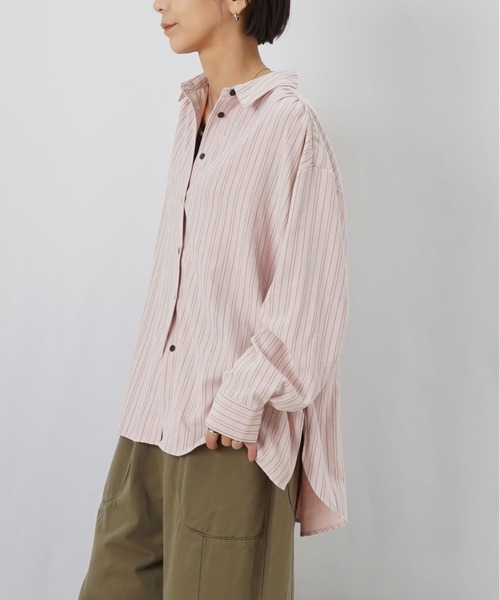 LUCA/LADY LUCK LUCA(ルカ/レディラックルカ)の「LC/LLL ピーチプリントギャザーオーバーシャツ(シャツ/ブラウス・レディース・ピンク/チャコールグレー/オフホワイト・FREE)」の1枚目の写真