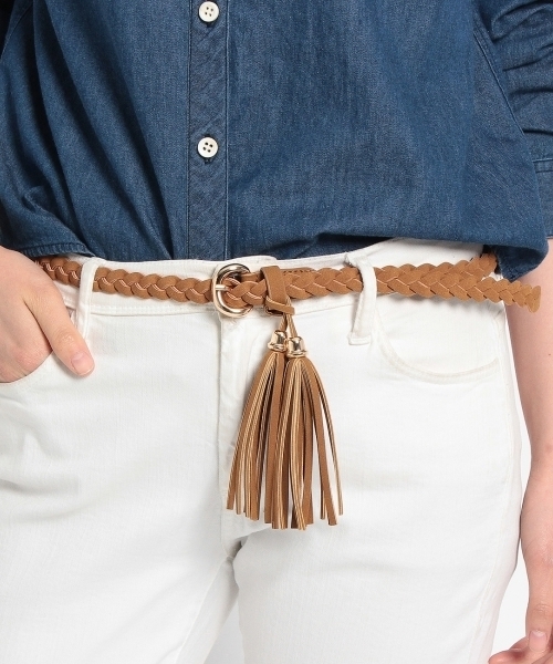HusHusH（ハッシュアッシュ）の「タッセルツキメッシュベルト（ベルト・レディース・ブラウン系1/ホワイト/ブラウン・00）」の6枚目の写真
