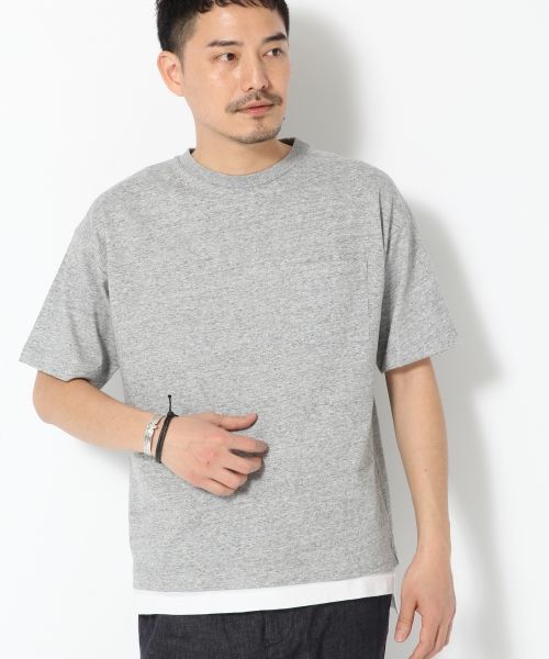 GLOBAL WORK(グローバルワーク)の「【吸水速乾】カットレイヤード半袖/712586(Tシャツ/カットソー・メンズ・ブラック/グレー/ホワイト・X-LARGE/LARGE/SMALL/MEDIUM)」の3枚目の写真