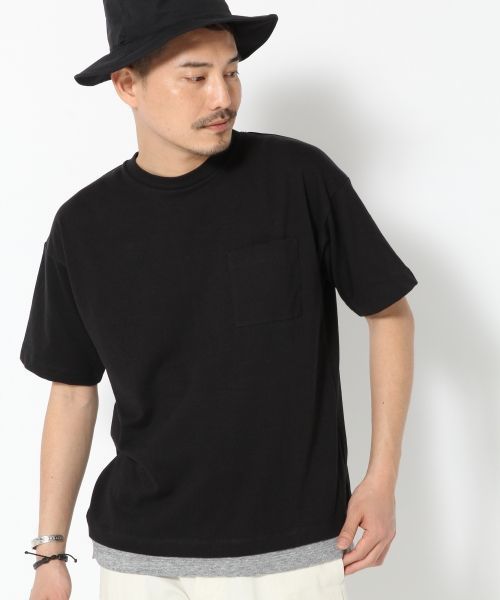 GLOBAL WORK(グローバルワーク)の「【吸水速乾】カットレイヤード半袖/712586(Tシャツ/カットソー・メンズ・ブラック/グレー/ホワイト・X-LARGE/LARGE/SMALL/MEDIUM)」の2枚目の写真