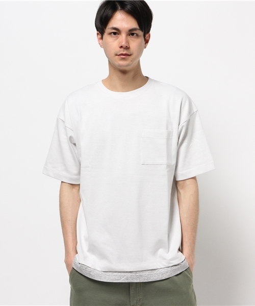 GLOBAL WORK(グローバルワーク)の「【吸水速乾】カットレイヤード半袖/712586(Tシャツ/カットソー・メンズ・ブラック/グレー/ホワイト・X-LARGE/LARGE/SMALL/MEDIUM)」の5枚目の写真