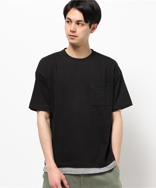 GLOBAL WORK(グローバルワーク)の「【吸水速乾】カットレイヤード半袖/712586(Tシャツ/カットソー・メンズ・ブラック/グレー/ホワイト・X-LARGE/LARGE/SMALL/MEDIUM)」の6枚目の写真