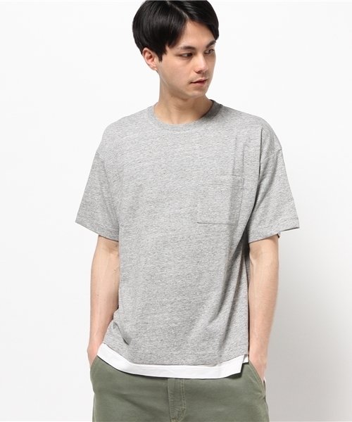 GLOBAL WORK(グローバルワーク)の「【吸水速乾】カットレイヤード半袖/712586(Tシャツ/カットソー・メンズ・ブラック/グレー/ホワイト・X-LARGE/LARGE/SMALL/MEDIUM)」の7枚目の写真