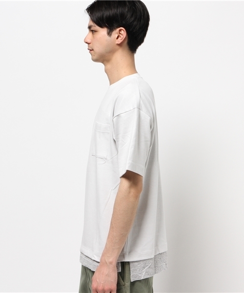GLOBAL WORK(グローバルワーク)の「【吸水速乾】カットレイヤード半袖/712586(Tシャツ/カットソー・メンズ・ブラック/グレー/ホワイト・X-LARGE/LARGE/SMALL/MEDIUM)」の8枚目の写真