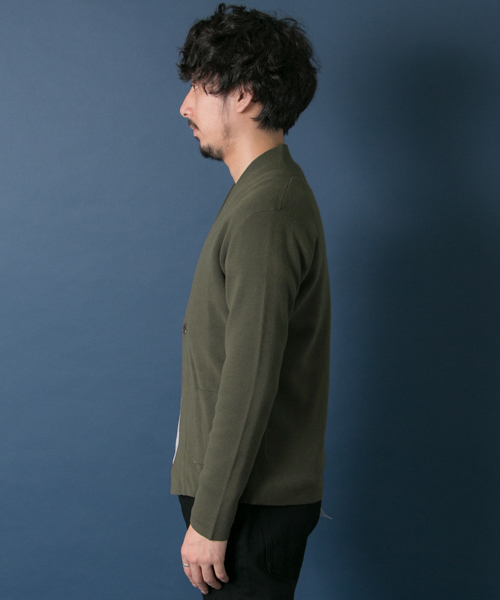 URBAN RESEARCH（アーバンリサーチ）の「UR 強撚ミラノリブ1Bカーディガン（カーディガン/ボレロ・メンズ・カーキ/ネイビー/ベージュ/グレー・LARGE/MEDIUM）」の22枚目の写真