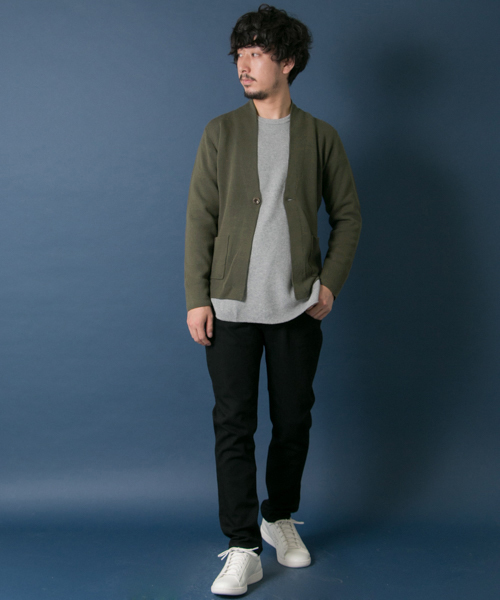 URBAN RESEARCH（アーバンリサーチ）の「UR 強撚ミラノリブ1Bカーディガン（カーディガン/ボレロ・メンズ・カーキ/ネイビー/ベージュ/グレー・LARGE/MEDIUM）」の18枚目の写真