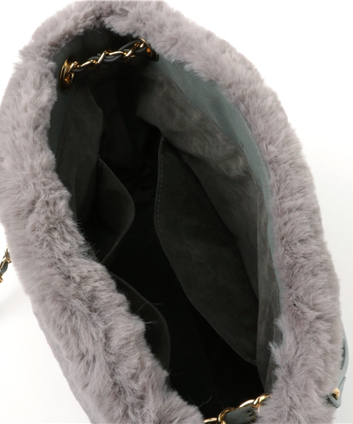 Samantha Thavasa（サマンサタバサ）の「ファー　ソフティサマンサマイン　小（トートバッグ・レディース・グレー/ピンクベージュ/キャメル/オフホワイト/ブラック/ライトブルー/ピンク・FREE）」の19枚目の写真