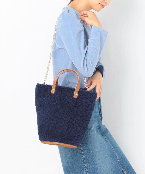 Boisson Chocolat(ボワソンショコラ)の「Control Freakフェイクボアトート(ショルダーバッグ・レディース・オフホワイト/ネイビー・FREE)」の11枚目の写真