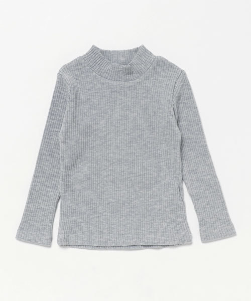 GLOBAL WORK（グローバルワーク）の「【キッズ】リブハイネックＴシャツ長袖/739323（Tシャツ/カットソー・キッズ・ホワイト/その他1/グレー・MEDIUM/LARGE/SMALL/XX-LARGE/X-LARGE）」の2枚目の写真