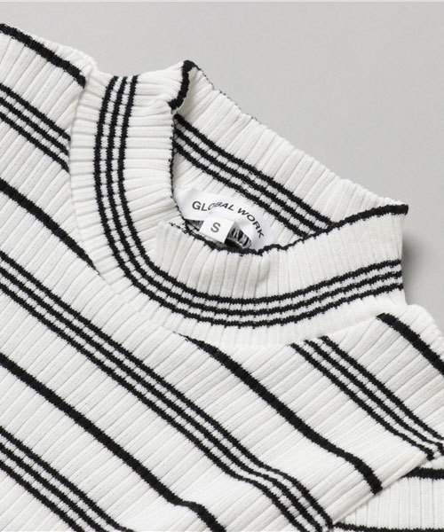 GLOBAL WORK（グローバルワーク）の「【キッズ】リブハイネックＴシャツ長袖/739323（Tシャツ/カットソー・キッズ・ホワイト/その他1/グレー・MEDIUM/LARGE/SMALL/XX-LARGE/X-LARGE）」の5枚目の写真