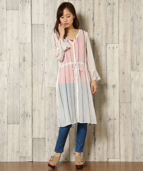 ikka(イッカ)の「楊柳プリントワンピース(ワンピース・レディース・オレンジ系その他/グリーン系その他/マスタード/ネイビー/ブラウン/ダークグレー・MEDIUM/LARGE)」の17枚目の写真