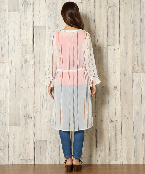 ikka(イッカ)の「楊柳プリントワンピース(ワンピース・レディース・オレンジ系その他/グリーン系その他/マスタード/ネイビー/ブラウン/ダークグレー・MEDIUM/LARGE)」の12枚目の写真