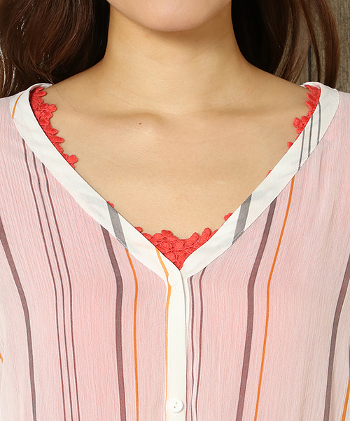 ikka(イッカ)の「楊柳プリントワンピース(ワンピース・レディース・オレンジ系その他/グリーン系その他/マスタード/ネイビー/ブラウン/ダークグレー・MEDIUM/LARGE)」の16枚目の写真