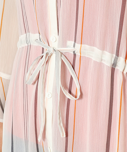 ikka(イッカ)の「楊柳プリントワンピース(ワンピース・レディース・オレンジ系その他/グリーン系その他/マスタード/ネイビー/ブラウン/ダークグレー・MEDIUM/LARGE)」の7枚目の写真