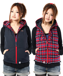 X-girl | REVERSIBLE PUFF VEST(ダウンベスト)