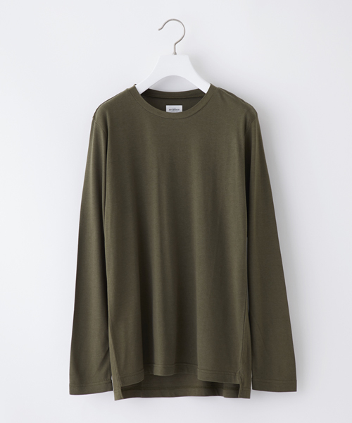STUDIOUS（ステュディオス）の「ベーシッククルーネックロンT（Tシャツ/カットソー・メンズ・ブラック/カーキ/ホワイト/ピンク/レッド/ブルー・1/3/2）」の12枚目の写真