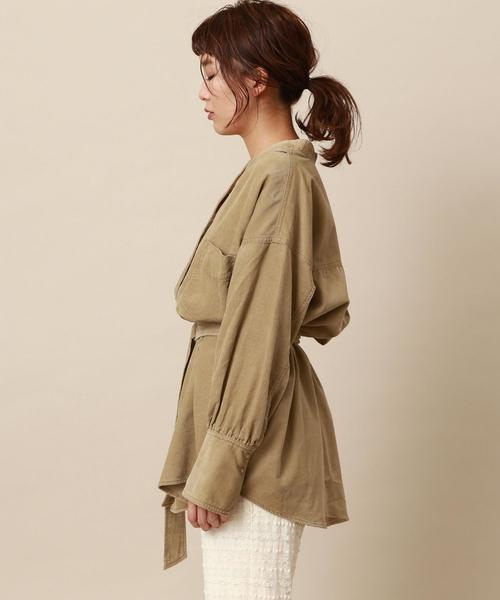 Another Edition（アナザーエディション）の「コーデュロイスタンドカラーシャツ（シャツ/ブラウス・レディース・ベージュ/パープル/ブラウン・FREE）」の6枚目の写真