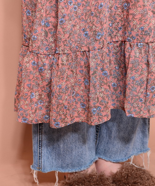 natural couture(ナチュラルクチュール)の「花柄カシュクールワンピース(ワンピース・レディース・ブラック/ピンク/グリーン・FREE)」の14枚目の写真