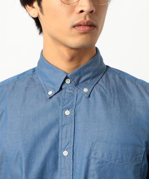 green label relaxing（グリーンレーベルリラクシング）の「NM シャンブレー ボタンダウンカラー シャツ ◆（シャツ/ブラウス・メンズ・ネイビー/コバルトブルー・SMALL/MEDIUM/LARGE/X-LARGE/X-SMALL）」の8枚目の写真