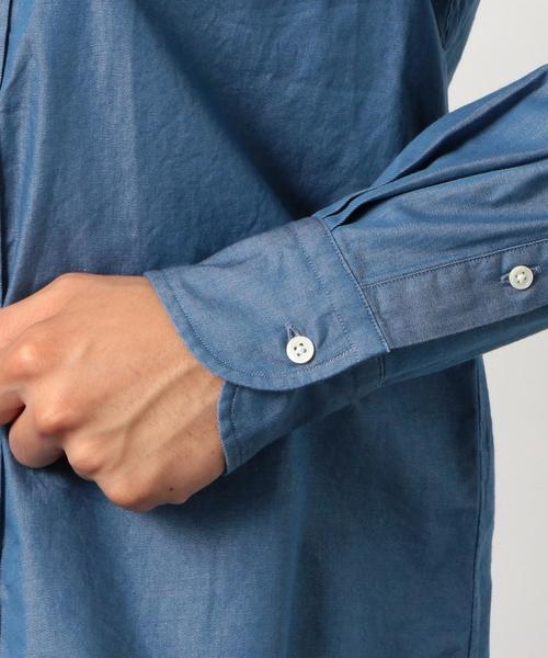 green label relaxing（グリーンレーベルリラクシング）の「NM シャンブレー ボタンダウンカラー シャツ ◆（シャツ/ブラウス・メンズ・ネイビー/コバルトブルー・SMALL/MEDIUM/LARGE/X-LARGE/X-SMALL）」の7枚目の写真