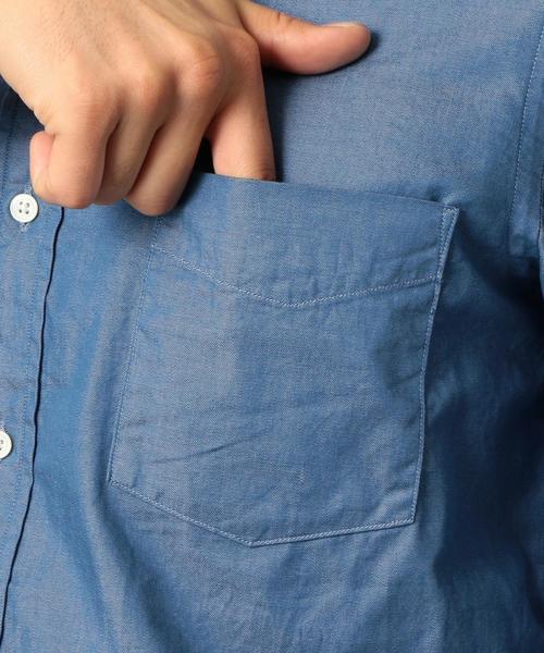 green label relaxing（グリーンレーベルリラクシング）の「NM シャンブレー ボタンダウンカラー シャツ ◆（シャツ/ブラウス・メンズ・ネイビー/コバルトブルー・SMALL/MEDIUM/LARGE/X-LARGE/X-SMALL）」の13枚目の写真
