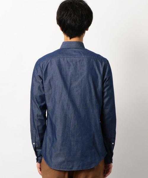 green label relaxing（グリーンレーベルリラクシング）の「NM シャンブレー ボタンダウンカラー シャツ ◆（シャツ/ブラウス・メンズ・ネイビー/コバルトブルー・SMALL/MEDIUM/LARGE/X-LARGE/X-SMALL）」の6枚目の写真