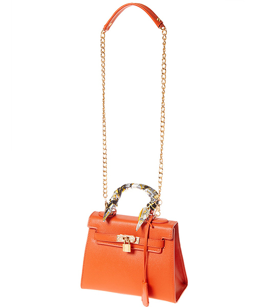 Edit Sheen（エディットシーン）の「スカーフ付きkeyモチーフハンドバッグ（ハンドバッグ・レディース・ブラック/オフホワイト/オレンジ/モカ・FREE）」の8枚目の写真