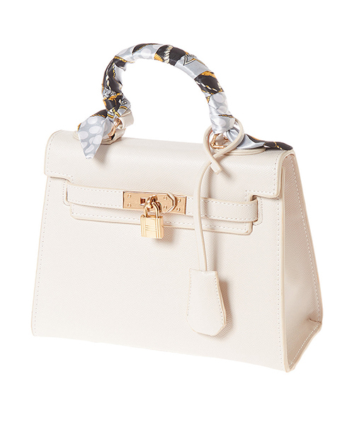 Edit Sheen（エディットシーン）の「スカーフ付きkeyモチーフハンドバッグ（ハンドバッグ・レディース・ブラック/オフホワイト/オレンジ/モカ・FREE）」の15枚目の写真