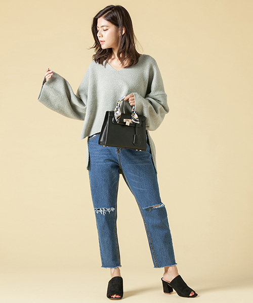 Edit Sheen（エディットシーン）の「スカーフ付きkeyモチーフハンドバッグ（ハンドバッグ・レディース・ブラック/オフホワイト/オレンジ/モカ・FREE）」の19枚目の写真