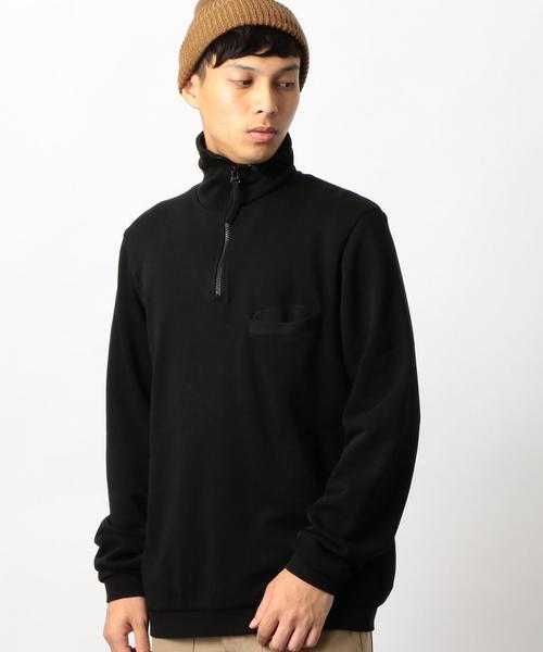 green label relaxing（グリーンレーベルリラクシング）の「[ユニバーサルワークス] SC★UNIVERSAL WORKS  DIAG LOOP/B ハーフジップ プルオーバー ◆（スウェット・メンズ・ブラック/ベージュ・SMALL/MEDIUM/LARGE）」の2枚目の写真